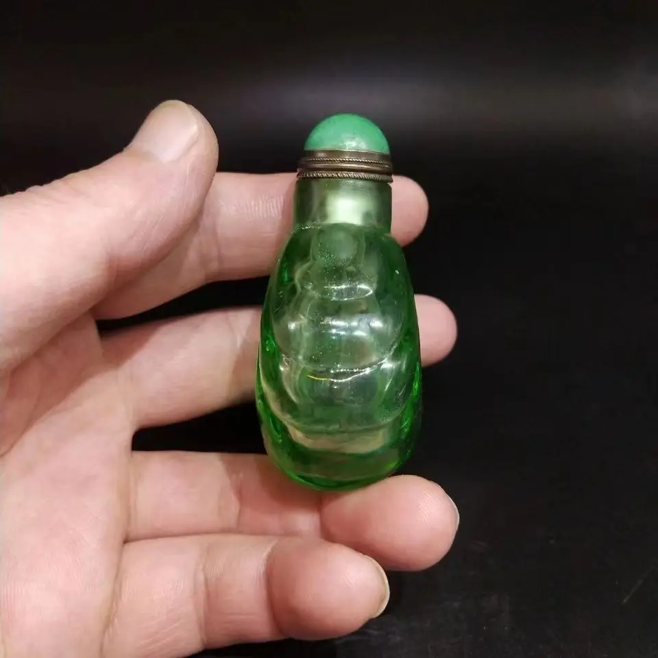 Çin antika yeşil şeffaf cam pr - Vintage Collectible Bottles incelemesi ve fiyatı